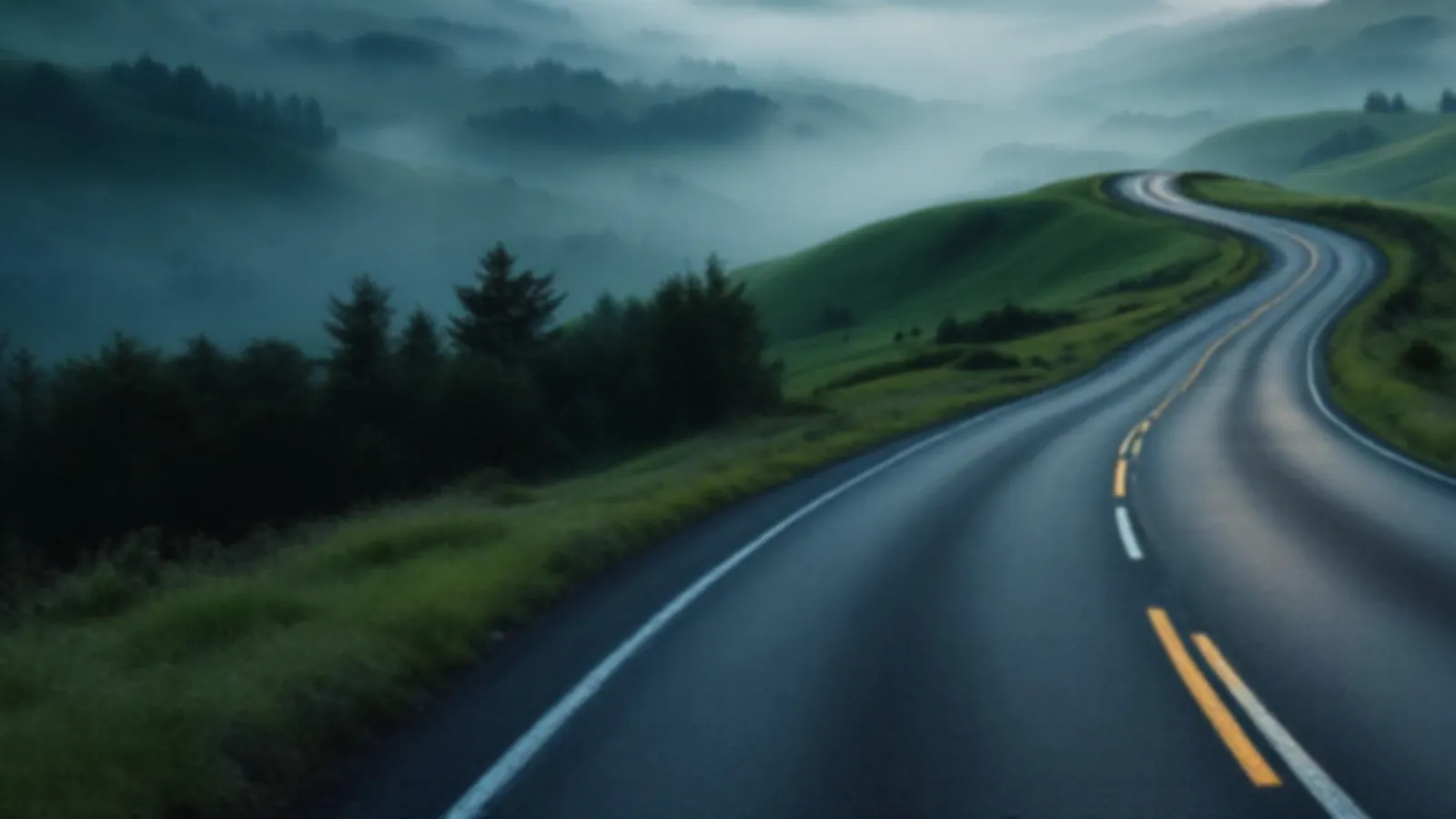 An empty winding road through green hills at sunrise, the AxleNote view of emergency cash loans online, $100 – $5,000
